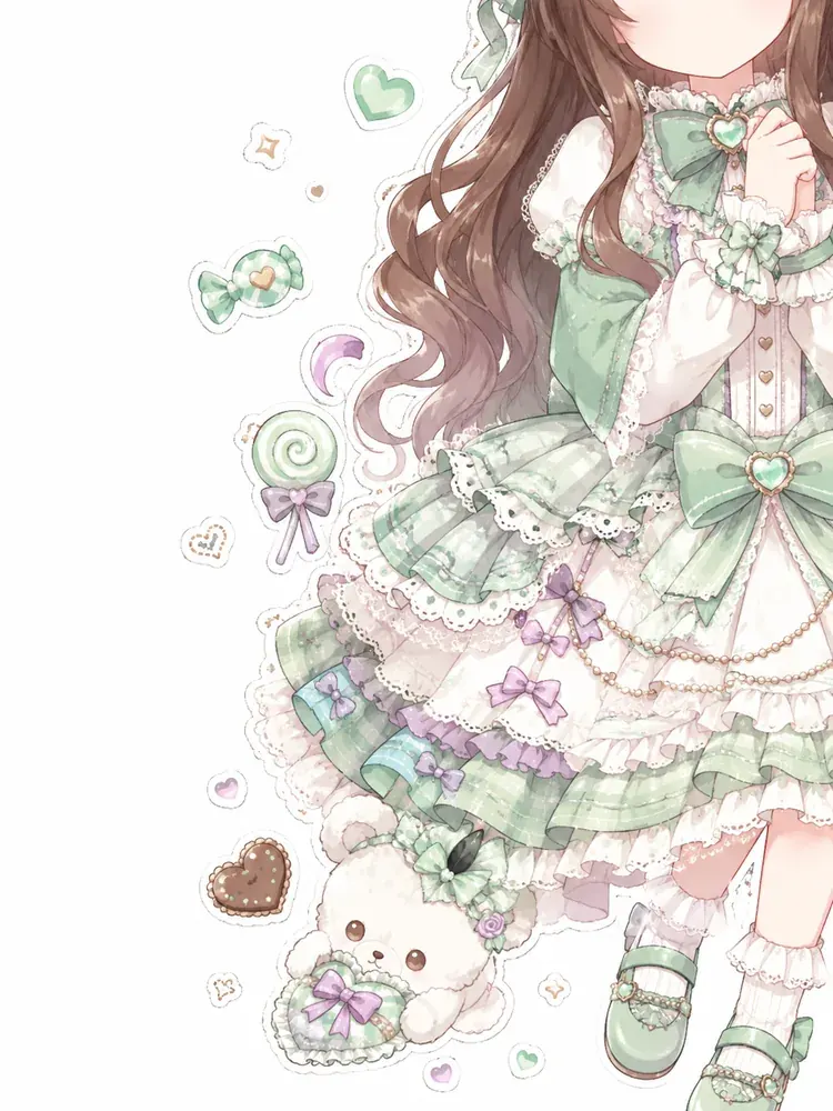 緑の甘ロリ装飾